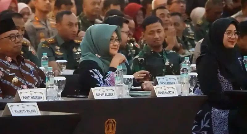 Bupati Magetan, Nanik Sumantri, bersama jajaran Forkopimda Magetan menghadiri rapat konsolidasi program prioritas nasional di Surabaya. foto/forkopim Pemda Magetan