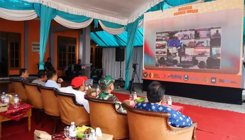 Prokopim Magetan mengikuti Gelar Gerakan pangan murah.foto/prokopim.mgt